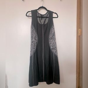 Laura H Hlavac Dark Grey Sleeveless XL Dress with Lace Detail and Cutout Designs
